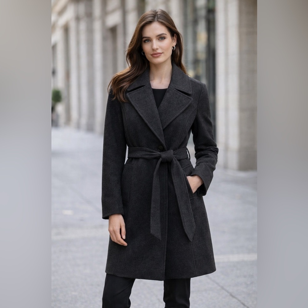 London Fog Wool Blend Trench Coat